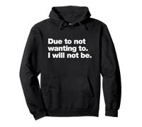 Due To Not Wanting To I Will Not Be Funny Introvert Quote Pullover Hoodie