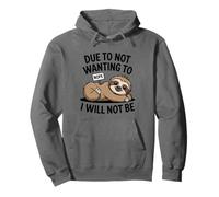Due to Not Wanting to I Will Not Be Sloth Animal Attitude Pullover Hoodie