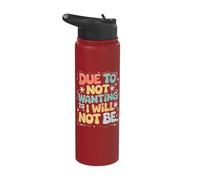 Due to Not Wanting to I Will Not Be Stainless Steel Insulated Water Bottle