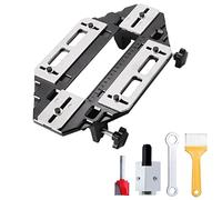 DUEBEL Aluminum Alloy Woodworking Hole Opener Slotting Locator Wooden Door Hinge Hole Guide Jig for Door Lock Installation