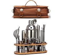 DUEBEL Bartender Kit | Professional 24-Piece Mixology Bar Tool Set | with Travel Bartender Bag and Stylish Bamboo Stand | Perfect for an Awesome Drink Mixing Experience