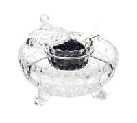 DUEBEL Caviar Server Set with 2 Mother of Pearl Spoons - Elegant Droplet Pattern Serving Bowl for Caviar, Shrimp, and More in Kitchen, Restaurant and Catering Events