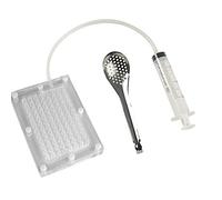 DUEBEL Spherical Caviar Dispenser, Caviar Maker Box, Molecular Gastronomy Kit | 96 Holes Roe Sauce Dispenser with Infuser & Strainer Spoon