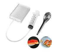 DUEBEL Upgraded Spherical Caviar Dispenser, Caviar Maker Box, Molecular Gastronomy Kit | 96 Holes Roe Sauce Dispenser with Infuser & Strainer Spoon