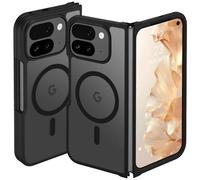 DUEDUE for Google Pixel 10 Pro Fold Case[Compatible with MagSafe/PixelSnap], Translucent Matte Anti-Scratch Shockproof Protective Phone Case for Pixel 10 Pro Fold, Black