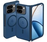 DUEDUE for Google Pixel 10 Pro Fold Case[Compatible with MagSafe/PixelSnap], Translucent Matte Anti-Scratch Shockproof Protective Phone Case for Pixel 10 Pro Fold, Blue