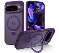 DUEDUE for Google Pixel 10 Pro XL Case With Stand [Compatible with Magsafe] Invisible Ring Holder, Slim Translucent Military Grade Shockproof Protective Phone Cover Case for Pixel 10 Pro XL, Purple