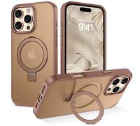DUEDUE for iPhone 16 Pro Max Case with Magnetic Stand [Compatible with Magsafe] Invisible Ring Holder, Shockproof Military-Grade Protection, Slim Translucent Case for iPhone 16 Pro Max 6.9", Desert