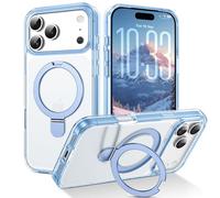 DUEDUE for iPhone 17 Pro Max Case Clear [Compatible with Magsafe] Invisible Ring Holder, Transparent Back Anti-Yellowing, Military-Grade Shockproof Phone Case for iPhone 17 Pro Max 6.9" 2025, Blue