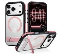 DUEDUE for iPhone 17 Pro Max Case with Stand, Compatible with MagSafe, Anti-Slip Frame, Rugged Military Grade Shockproof, Magnetic Case for iPhone 17 Pro Max 6.9", Pink