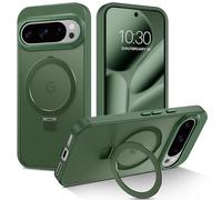DUEDUE Magnetic Case for Google Pixel 10 Pro XL With Stand 2025 [Compatible with Pixelsnap/MagSafe] Shockproof Military-Grade Drop Protective, Slim Translucent Phone Case for Pixel 10 Pro XL, Green