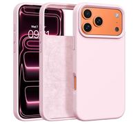DUEDUE Magnetic for iPhone 17 Pro Case, Built-in Magnets [Compatible with Magsafe] Military-Grade Full-Body Shockproof Protection, Liquid Silicone Cover with Microfiber Lining for iPhone 17 Pro, Pink