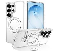 DUEDUE Magnetic for Samsung Galaxy S26 Ultra Case with Stand [Compatible with MagSafe] Invisible Ring Holder, Slim Transparent Back Shockproof Phone Case for Samsung S26 Ultra 6.9", Clear