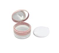 Duehut 1 PCS 20 ML (0.68OZ) Loose Powder Cocntainer No Leaks Empty Reusable Plastic Loose Powder Compact Container Makeup Powder Holder with Sifter and Lid(Pink)