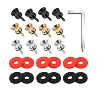 Duendhd 12 Pieces Ukulele Guitar Strap Buttons Set Rubber Band Blocks and End Pins for Acoustic Ukulele Electric