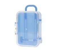Duendhd Blue mini travel suitcase box personality wedding box luggage trolley case toy small storage box