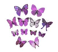 Duendhd New Art Design Decal Wall Stickers 3D Butterfly Wall Stickers Home Decor Room Decoration 12pcs ()