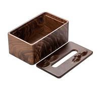 Duendhd Nordic Black Walnut Paper Box, Solid Tissue Box, Japanese Living Room, Multifunctional Storage Box 2