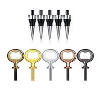 Duendhd Wine Stopper, Opener Chrome Stopper Opener Set Hardware for Wedding Wine Party Wood Turning DIY
