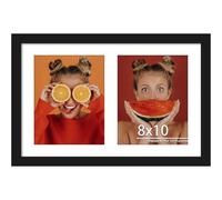 DUENPY 12x19 Double Picture Frame 8x10 Displays Two 8x10 inch Photos Collage Available Horizontal Wall Mounting Display and Vertical Black