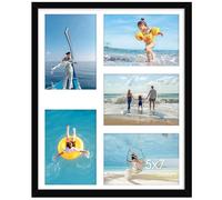 DUENPY 13x16 Picture Frame 5x7 Collage Picture Frame Displays Five 5x7 inch Photos Collage Wall Decor Wall Hanging Black