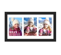 DUENPY 7.1x13.3 3 Opening Collage Frame For 3 3.5x5 Photos Black | Timeless Collage Style, Designed for Wall Hanging Display to Build A Warm Memory Gallery at Home