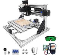 DUERDU CNC Router Machine 3018 CNC Router Kit GRBL Control 3 Axis Plastic Acrylic PCB PVC Wood Carving Milling Engraving Machine 5500mW Module XYZ Working Area 300x180x45mm/133 (Size : 240x180mm)