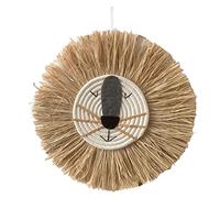 DUERDU Lion Straw Wall Hanging Decor Round Tapestry Animal Head Rattan Hand-Made for Garden Home Children's Room Living Room Decorative - Bcoding/869 (Color : B), 00001