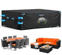 Duerer Garden Furniture Covers Waterproof 420D Outdoor Patio Furniture Covers 320 x 160 x 71cm, for Furniture Set, Sofa, Table and Chair Set Cover, Anti-UV Rain Snow Dust Wind-Proof with Air Vent