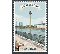 Düsseldorf Journal: 120 Lined Pages | Soft Matte Cover | Black & White Interior | City-Inspired Writing Notebook