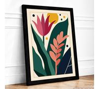 Duet Botanical Framed Wall Art Print A4 Black