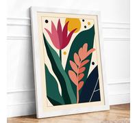 Duet Botanical Framed Wall Art Print A4 White