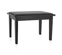 Duet Piano Stool with Storage by Gear4music Matte Black