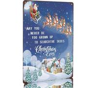 Duetom May You Never Be Too Grown up to Search The Skies on Christmas Eve Vintage Metal Aluminum Sign Farmhouse Home Christmas Indoor Outdoor Decor 12x16 Inch