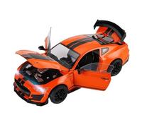DUEVEL 1 18 For Ford Mustang Shelby GT500 Alloy Sports Toy Racing Car Vehicles Model Sound And Light Gift Simulation Vehicle Playset(Orange)