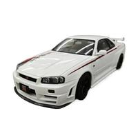 DUEVEL 1:18 Scale For Nissan GTR R34 Skyline White Lacoste Replica Alloy Car Model Collection Simulation Vehicle Playset