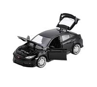 DUEVEL 1 24 For HONDA CIVIC TYPE R Alloy Race Hyper Car Model Sound Light Pull Back Vehicles Enthusiasts Boy Gift Simulation Vehicle Playset(Black)