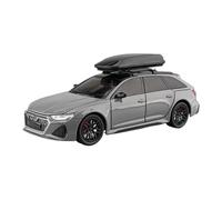 DUEVEL 1 24 For Scale Audi RS6 Model Car Toys Alloy Die-casting Opened Sound Light Pull Back Ornament Vehicles Simulation Vehicle Playset(Grey)