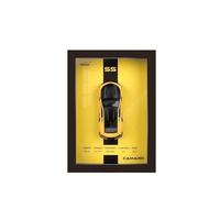 DUEVEL 1 32 For Collector's Edition Metal Photo Frame Version Sports Car Model Simulation 3D Racing Hanging Simulation Vehicle Playset(Yellow)