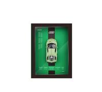 DUEVEL 1 32 For Collector's Edition Metal Photo Frame Version Sports Car Model Simulation 3D Racing Hanging Simulation Vehicle Playset(green)