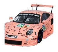 DUEVEL Alloy Racing Model 1/18 Porsche Genuine 911 RSR 2018 Pink Pig Le Mans Car Collection Ornament Simulation Vehicle Playset