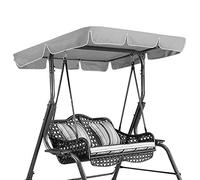 DUEYUN Swing Canopy Cover Replacement, 2 Seater Swing Chair Cover Set, Waterproof Anti-UV Heavy Duty Hammock Top Cover for Outdoors Garden(Size:164x114x15cm,Color:Gray)
