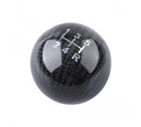 DUEYUU Car Shift knob Universal Carbon Fiber Car Circular Gear Shift Knob Round Ball Shape Shifter Handle(6 Speed)