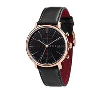 Dufa Saphir Men's Chronograph with Date Watch with Black dial and Black Genuine Leather Strap - DF-9027-03