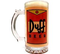 DUFF Beer Mug - 16oz - The Simpsons Inspired - Thick Quality Clear Glass - Artwork On Both Sides - Giftable Foam Protection