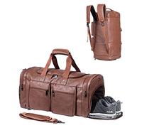 Duffel Backpack with Shoe Pouch, Waterproof Sports Duffel Gym Backpack Overnight Carry On Weekender Bag for Men Women