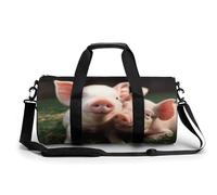 Duffel Bag for Men Women Gym Bag Clown Fish Travel Duffel Bag Waterproof Overnight Bag for Sports Workout, Cute Pig, 17.7in/9in/9in