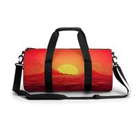 Duffel Bag for Men Women Gym Bag Colorful Peacock Travel Duffel Bag Waterproof Overnight Bag for Sports Workout, Red Sunrise, 17.7in/9in/9in