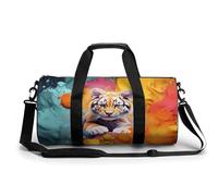 Duffel Bag for Men Women Gym Bag Many Horses Travel Duffel Bag Waterproof Overnight Bag for Sports Workout, Color animation, 17.7in/9in/9in