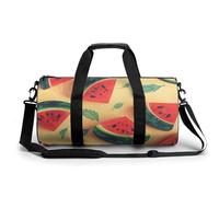 Duffel Bag for Men Women Gym Bag Skull of Bull And Cute Cactus Travel Duffel Bag Waterproof Overnight Bag for Sports Workout, Summer Watermelon, 17.7in/9in/9in